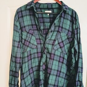 Lucky Green Plaid Blouse
